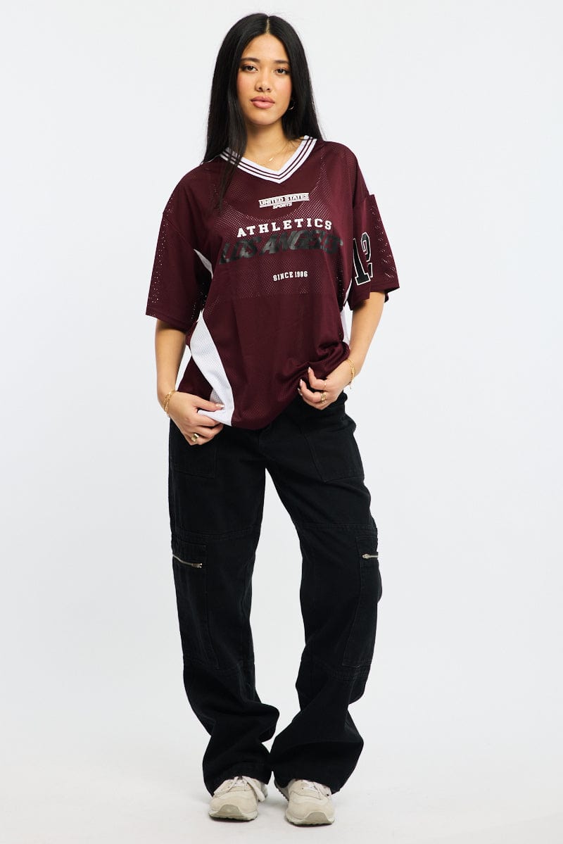 Red Sport Tee Short Sleeve