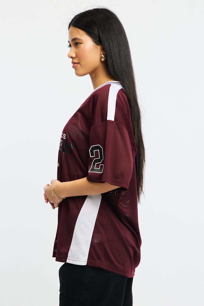 Red Sport Tee Short Sleeve