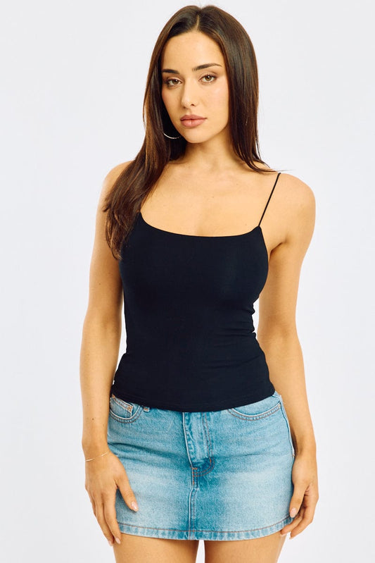 Black Supersoft Singlet Double Layer