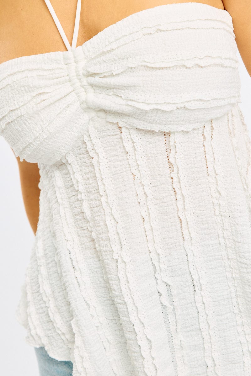White Halter Top Sleeveless
