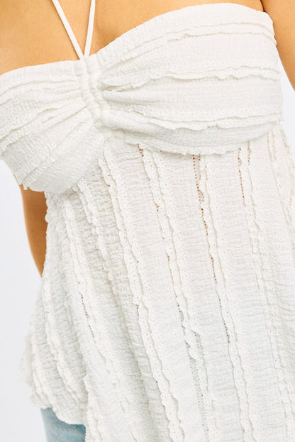 White Halter Top Sleeveless